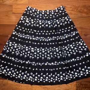 Floral Navy and White Women's Skirt